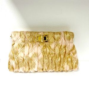 New Chancey Quited Metallic Gold Clutch Purse Lilly Pulitzer